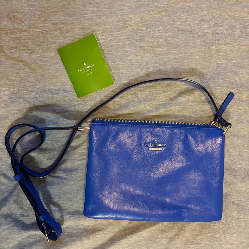 Blue Leather Kate Spade Crossbody Purse